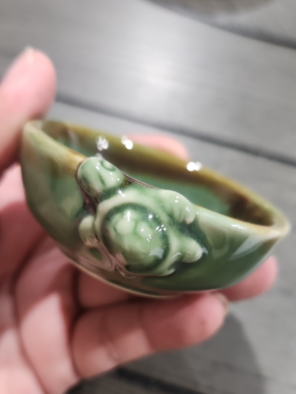 Home Decor Lot Ceramic Frog, Vintage Shroom, Turtle Bowl - Picture 7 of 11